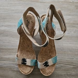 Lucky Brand McDowell Cork Wedges, 8-1/2, NWOT